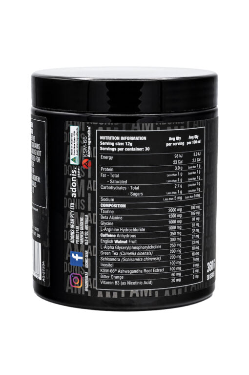 Adonis Gear | I Am Adonis Power Pre-Workout - HD Supplements Australia