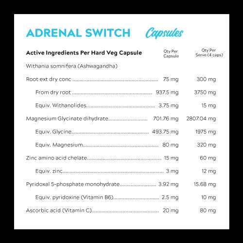 Switch Nutrition | Adrenal Switch Capsules - HD Supplements Australia