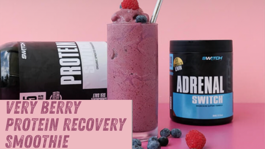Berry protein recovery smoothie. Great taste, low calorie, quick and easy.